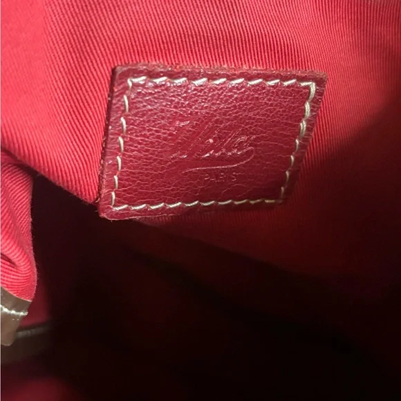 Upla Paris Red Leather Shoulder Bag - Picture 5 of 7